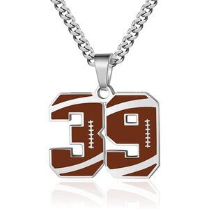 Football Number Necklace‎ "#39 Stainless Steel (4134)